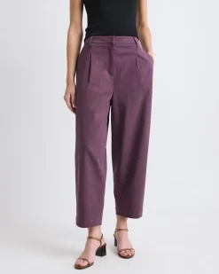 Mid-Rise Tapered-Leg Cotton Pant