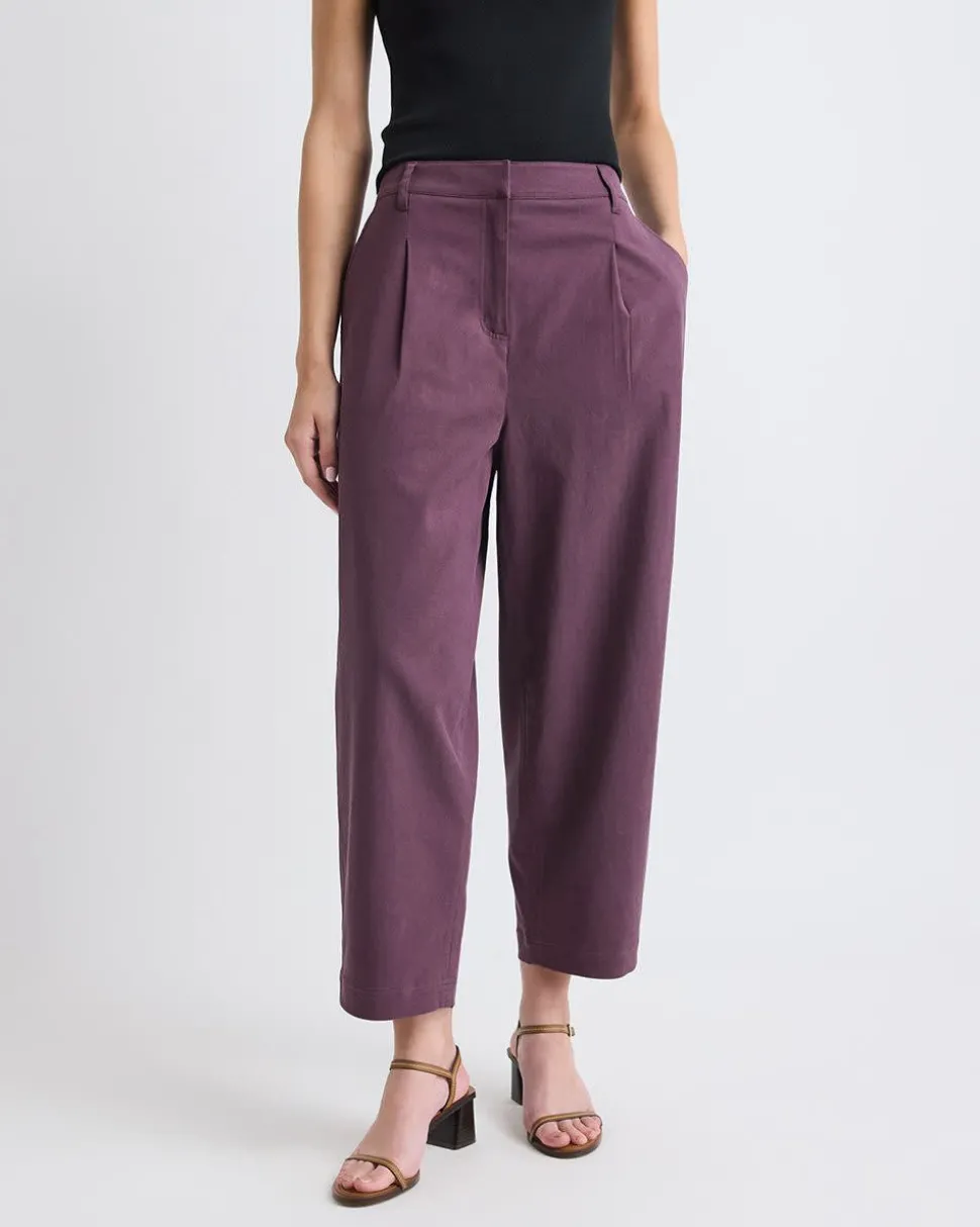 Mid-Rise Tapered-Leg Cotton Pant