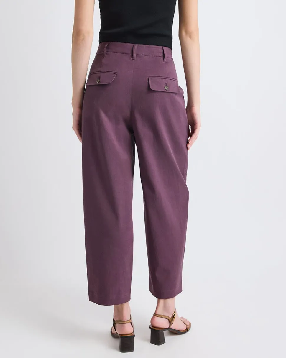 Mid-Rise Tapered-Leg Cotton Pant