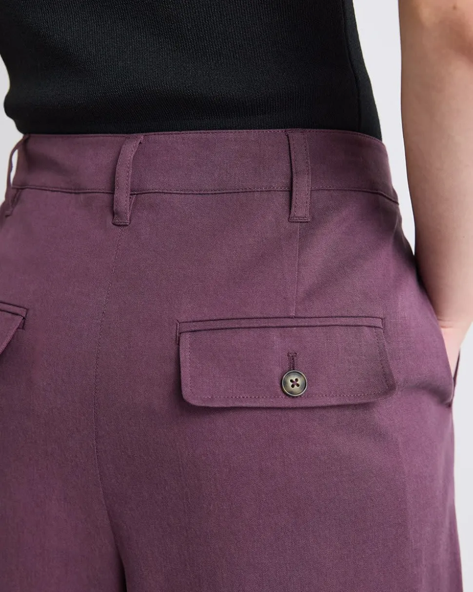 Mid-Rise Tapered-Leg Cotton Pant