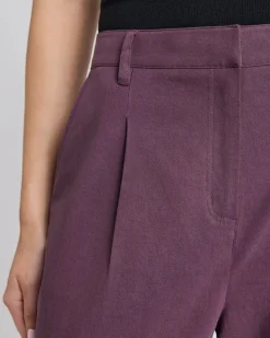 Mid-Rise Tapered-Leg Cotton Pant