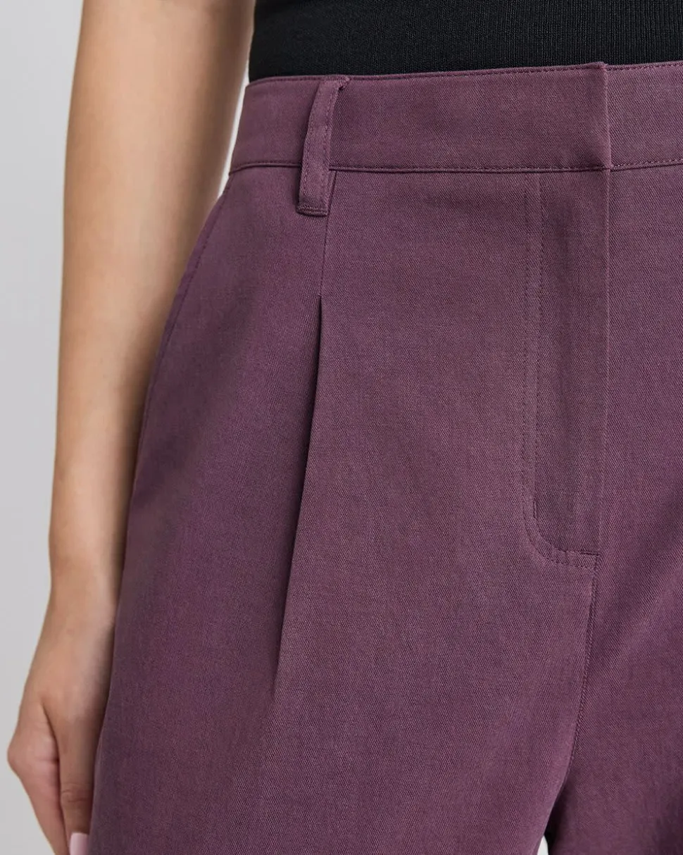 Mid-Rise Tapered-Leg Cotton Pant
