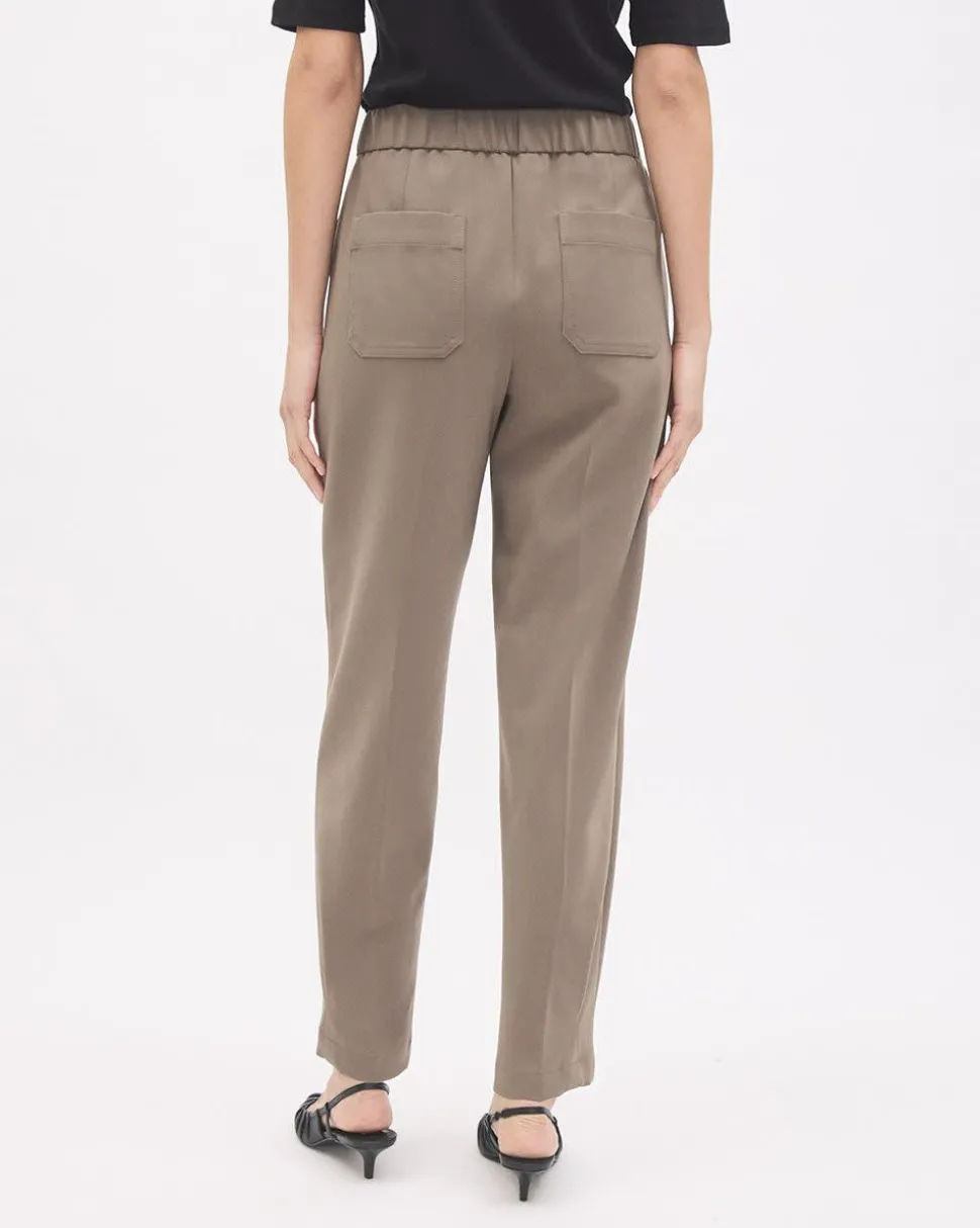 Mid-Rise Tapered-Leg Flowy Jogger Pant