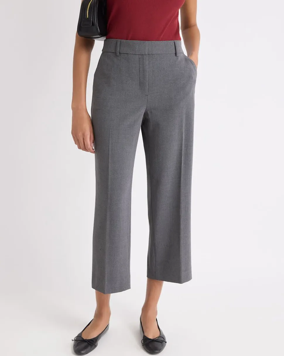 Mid-Rise Wide-Leg Cropped Pant