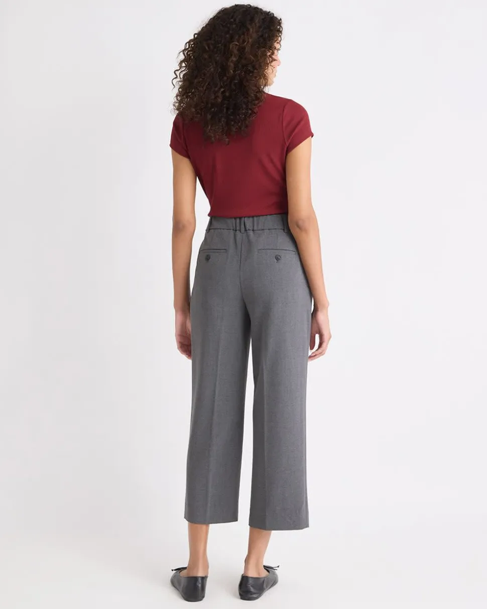 Mid-Rise Wide-Leg Cropped Pant
