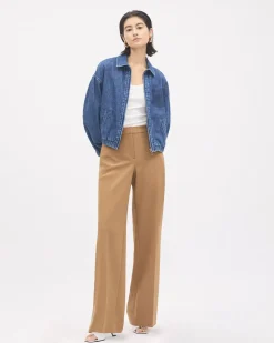 Mid-Rise Wide-Leg Heavy Twill Pant