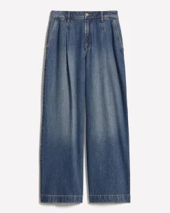Mid-Rise Wide-Leg Medium-Wash Jeans