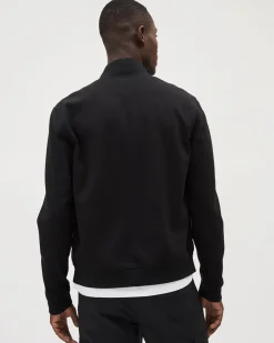 Mix-Media Mock-Neck Quilted Jacket