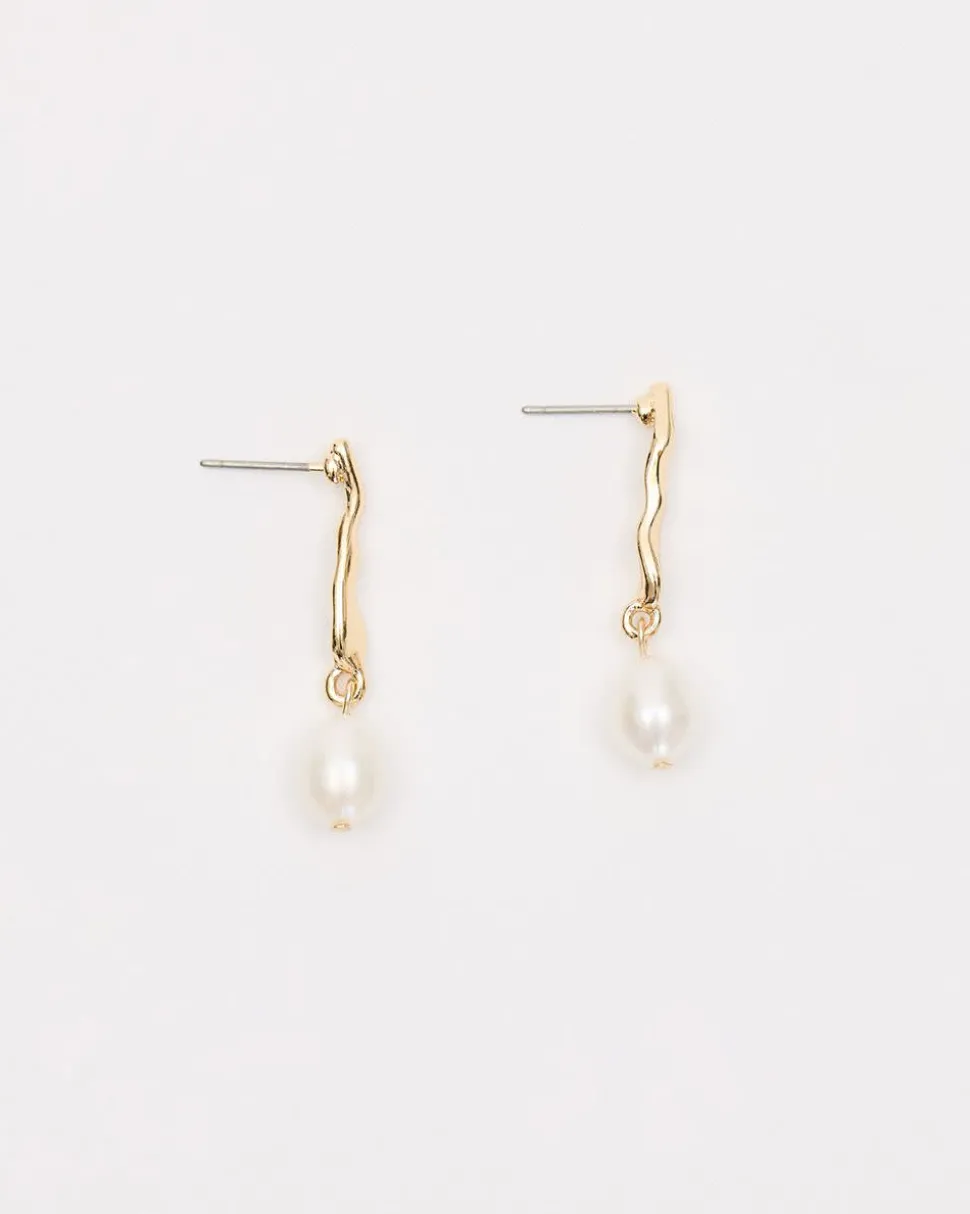Modern Earrings with Pearl Pendant