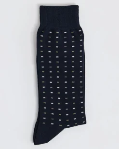 Navy Dress Socks with Dots