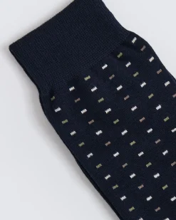 Navy Dress Socks with Dots