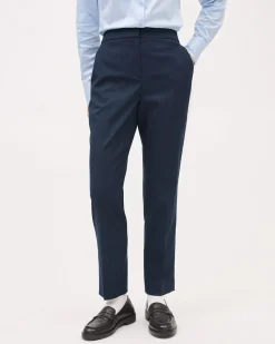 Navy Slim-Leg High-Rise Pant