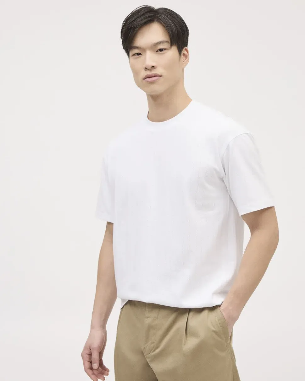 Oversized Short-Sleeve Crew-Neck Textured Tee