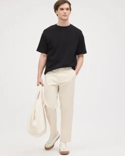 Oversized Short-Sleeve Crew-Neck Ribbed Tee
