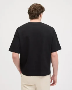 Oversized Short-Sleeve Crew-Neck Ribbed Tee