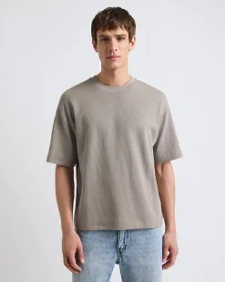 Oversized Short-Sleeve Crew-Neck Ribbed Tee