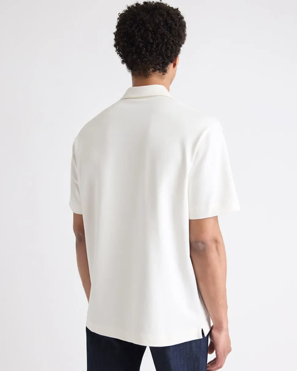 Oversized Short-Sleeve Half-Zip Polo