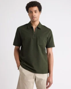 Oversized Short-Sleeve Half-Zip Polo