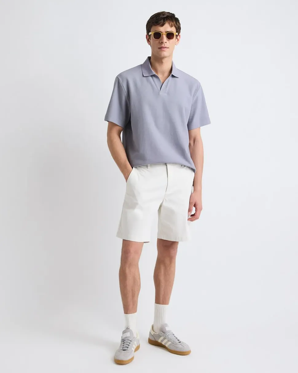 Oversized Short-Sleeve Textured Polo