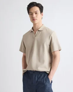 Oversized Short-Sleeve Textured Polo