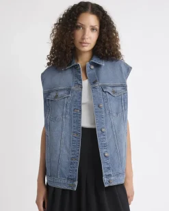 Oversized Sleeveless Denim Jacket