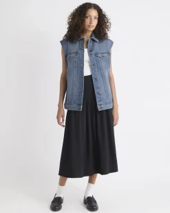 Oversized Sleeveless Denim Jacket