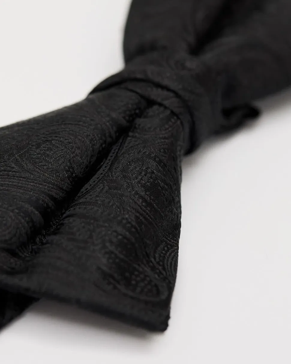 Paisley Black on Black Bow Tie