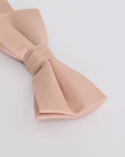 Peach Linen-Blend Bow Tie