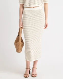 Pencil Midi Skirt with Fancy Stitches