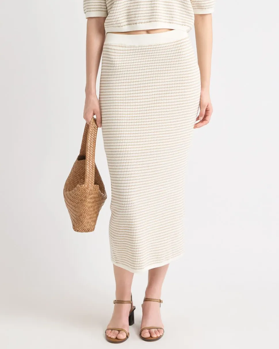 Pencil Midi Skirt with Fancy Stitches