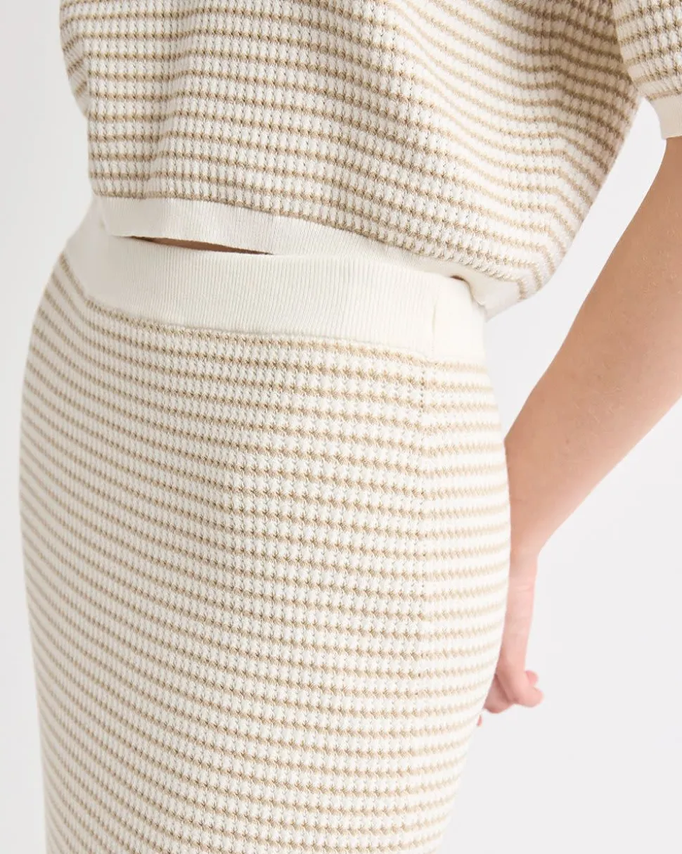 Pencil Midi Skirt with Fancy Stitches