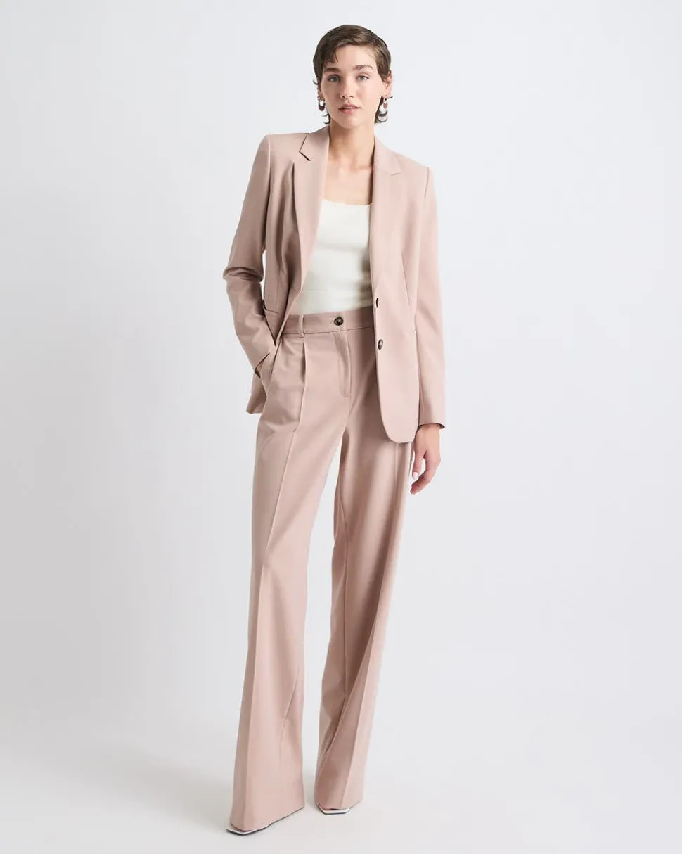 Pink Wide-Leg High-Rise Pant