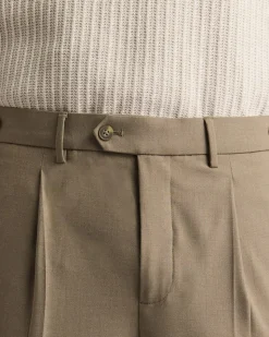 Pleated Tapered-Leg City Pant