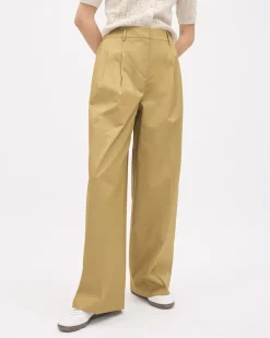 Poplin High-Rise Wide-Leg Pant