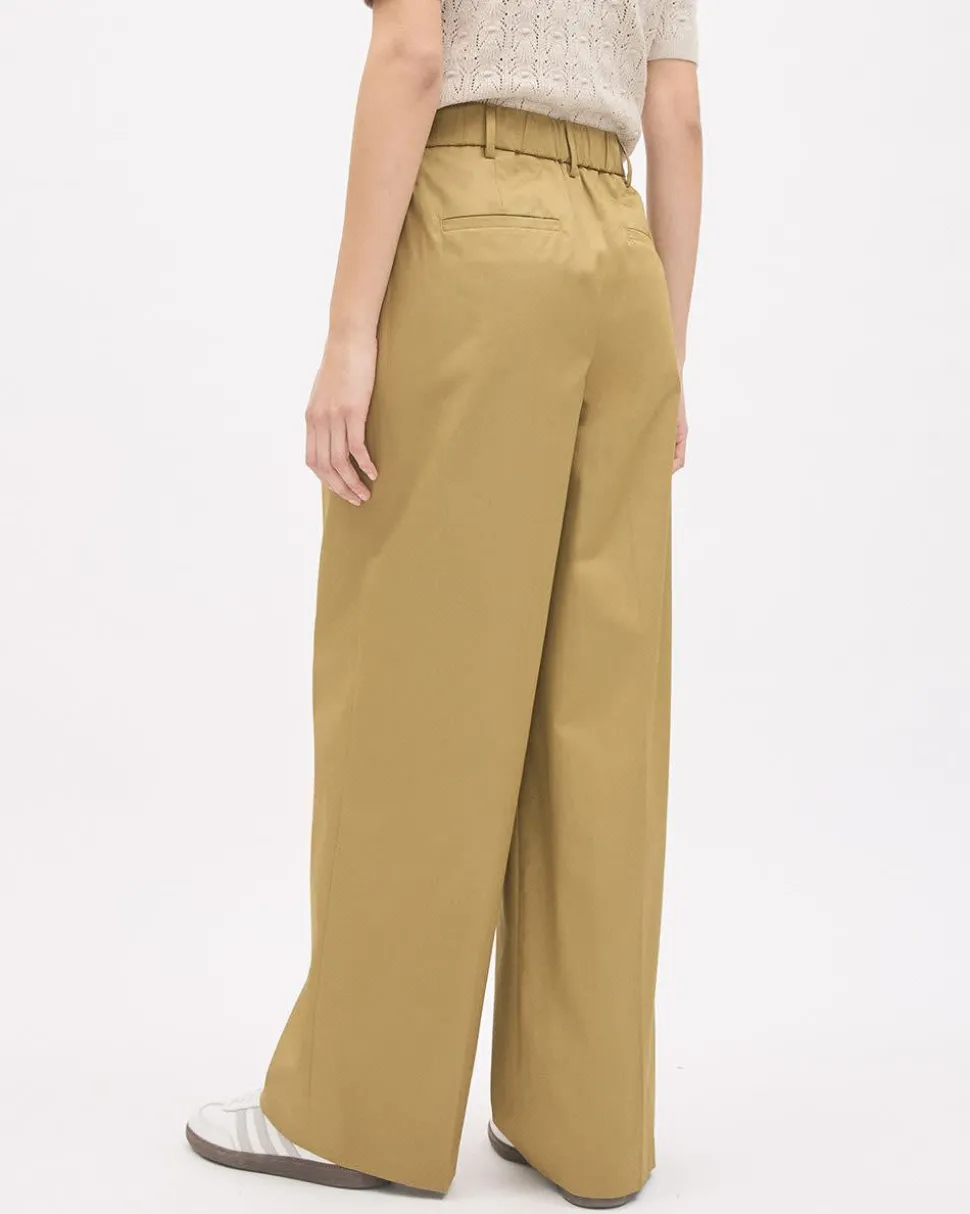 Poplin High-Rise Wide-Leg Pant