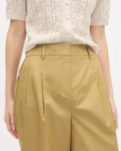 Poplin High-Rise Wide-Leg Pant