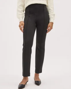 Pull-On High-Rise Slim-Leg Ankle Pant