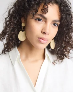 Raffia Earrings with Pendants