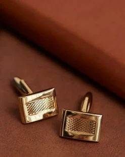 Rectangular Golden Cuff Links