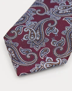 Regular Burgundy Tie with Paisley Pattern