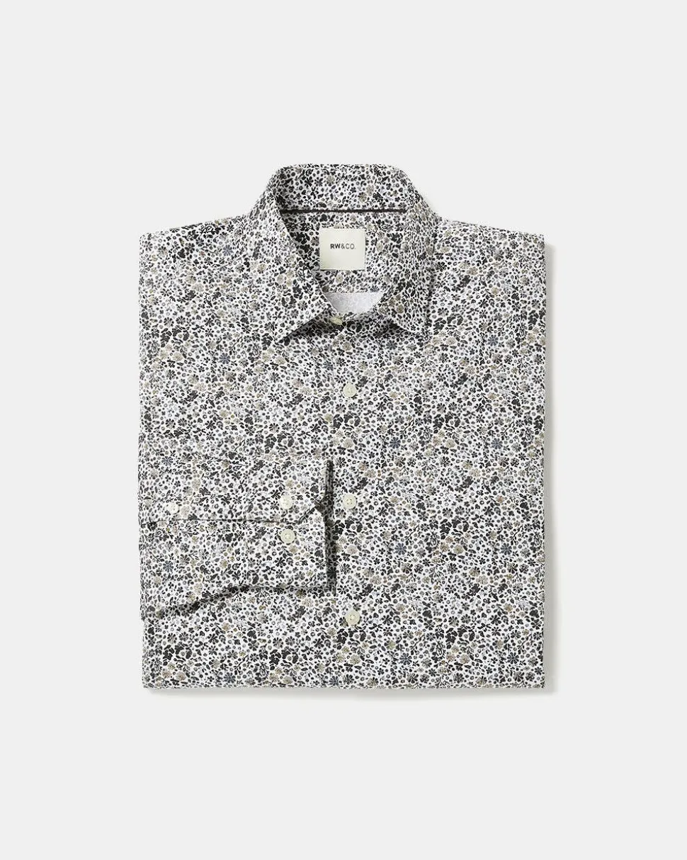 Regular-Fit Dress Shirt with Floral Pattern