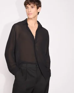 Regular-Fit Sheer Dress Shirt