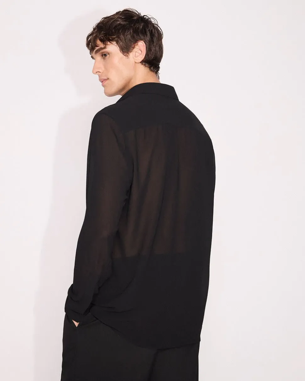 Regular-Fit Sheer Dress Shirt