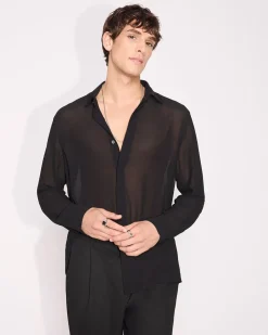 Regular-Fit Sheer Dress Shirt