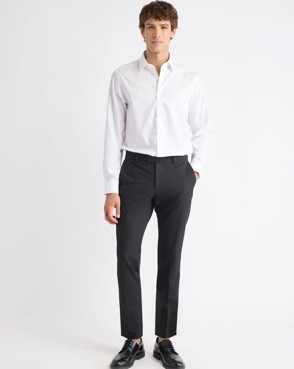 Regular-Fit Solid Twill Dress Shirt