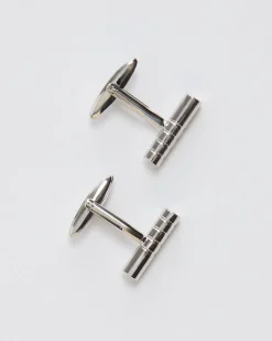 Ribbed Cylindric Cuff Links