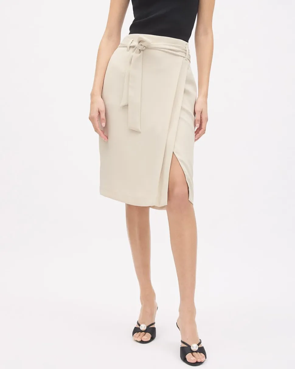 Satin Pencil Skirt
