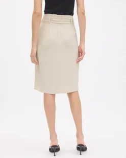 Satin Pencil Skirt
