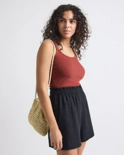 Scoop-Neck Ribbed Cami with Spaghetti Straps