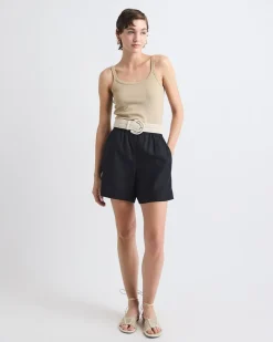 Scoop-Neck Ribbed Cami with Spaghetti Straps